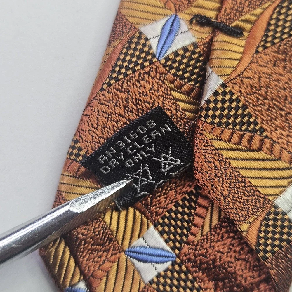 Jos. A. Bank Signature Collection Men's Silk Tie Copper Geometric Made in Italy